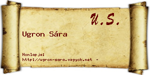 Ugron Sára névjegykártya